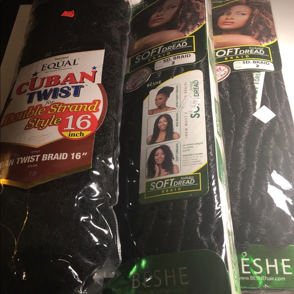 6 packs of hair